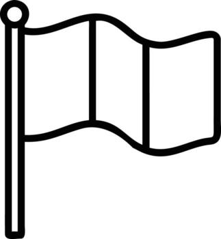Outline flag icon with pole in simple style for decoration vector