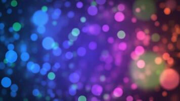 abstrakt bakgrund terar flytande färgrik ljus klot och bokeh effekter video