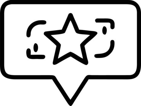 estrella clasificación icono en mensaje burbuja forma con garabatear acentos línea Arte vector