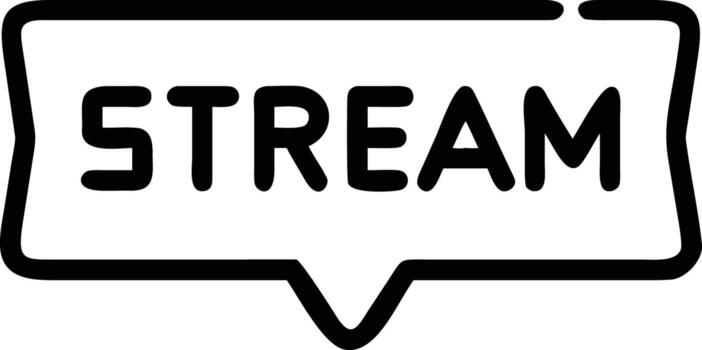 Stream text inside a talk bubble icon for social media content creation vector