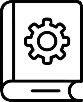 Technical manual outline illustration featuring a cogwheel for product instructions and documentation guide vector