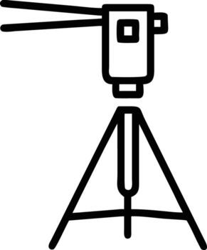 Theodolite in simple outline style, survey instrument for measuring horizontal and vertical angles, doodle vector