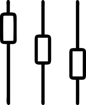 Three simple slider control outline icons for user interface projects vector