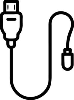 USB cable conector ilustración en sencillo línea Arte estilo para ui diseño vector
