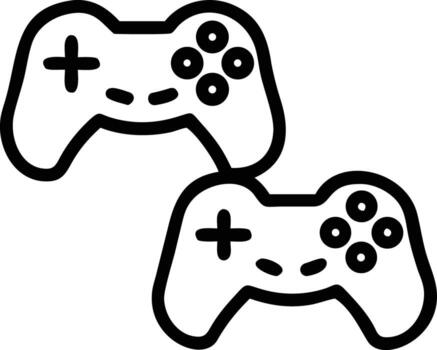 dos juego controlador íconos en sencillo contorno estilo para juego de azar relacionado diseños vector