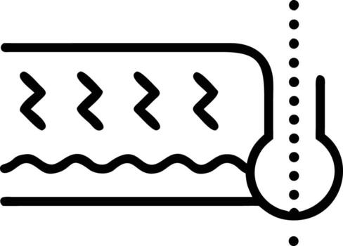 Water wave and heat wave with thermometer in simple outline art style vector