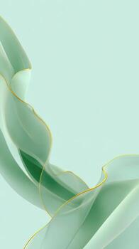 Serene abstract green background with an elegant and dynamic flow of light. calm and soft minimalist texture makes beautiful modern wallpaper photo