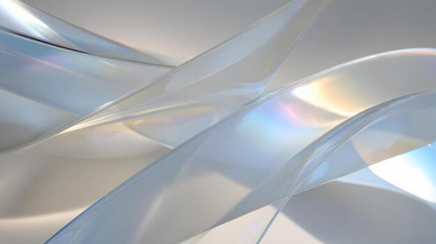 Serene abstract background composition of elegant translucent waves. futuristic design has smooth flow and texture with soft light creating calm visual photo