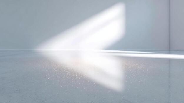 Bright minimalist space with soft light creating serene abstract background. clean reflection and shadow on surface give peaceful and calm feeling to scene photo