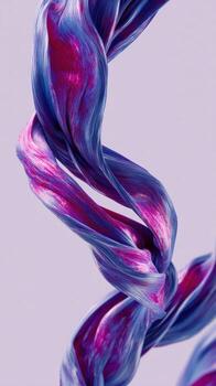 Dynamic abstract flow of purple and blue color creates beautiful wallpaper background. vibrant liquid form shows sense of motion and energy on light backdrop photo