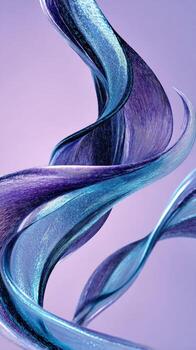 Dynamic abstract purple and blue shape creates an elegant fluid swirl. gentle wave and creative flow make perfect modern wallpaper and background for any design photo
