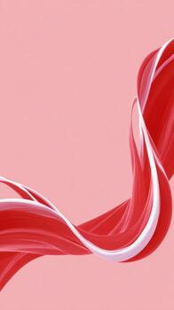 Dynamic abstract background shows graceful red and white flow. elegant swirling motion on pink backdrop makes beautiful wallpaper for creative design or presentation photo