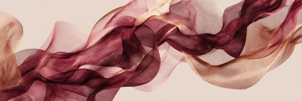 Elegant abstract wallpaper background showing graceful flow of smooth maroon silk. sensual fabric creates beautiful and dynamic composition for creative design photo