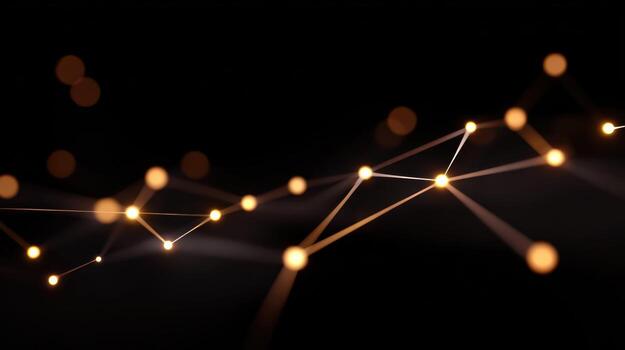 Futuristic abstract background shows glowing light network. concept of business network with data and connection vital part of communication and technology photo