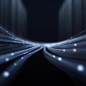 Dynamic abstract background showing data stream technology. futuristic flow of network light represents high speed communication and sense of powerful innovation photo
