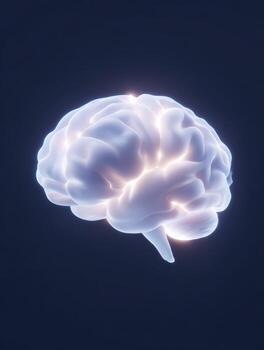 Glowing brain with futuristic neural network, powerful concept of mind and intelligence. science and technology idea represents creative thought and innovation photo