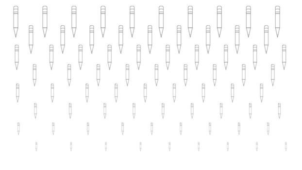 Minimalist pencils pattern with outline pencils. Repeating background for school, office, and creative themes. vector