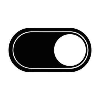 negro y blanco icono de un botón con un blanco circulo vector