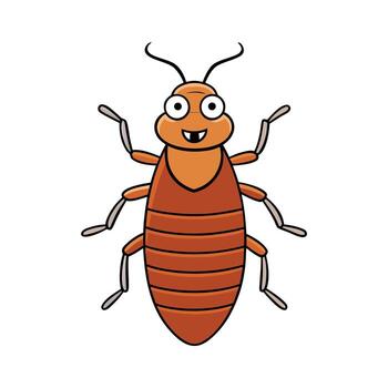 a cartoon bug with a big smile on its face vector