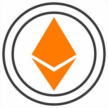 Ethereum icon in orange color vector
