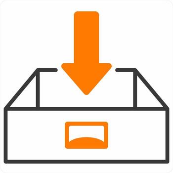 Instalar en pc icono concepto en naranja color vector