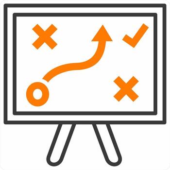 problema solución icono concepto en naranja color vector