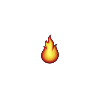 vibrant flame icon with gradient of red, orange, and yellow, symbolizing energy and warmth. simple design is set against transparent background, making it versatile for various uses png