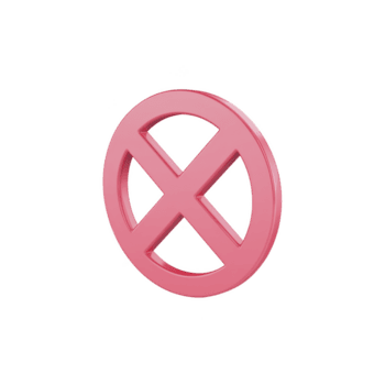 3d rosa cerchio con X dentro, simboleggiante Annulla o vicino icona, è visualizzato contro trasparenza sfondo. design è semplice e moderno, veicolare senso di negazione o divieto png