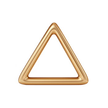 skinande gyllene triangel med slät, metallisk Avsluta står ut mot enkel bakgrund, symboliserar elegans och enkelhet png