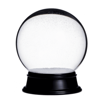 klar snö klot med svart bas, tömma och redo för anpassning, sitter mot genomskinlighet bakgrund. klot är fylld med vit snö tycka om partiklar, skapande lugn och magisk atmosfär png