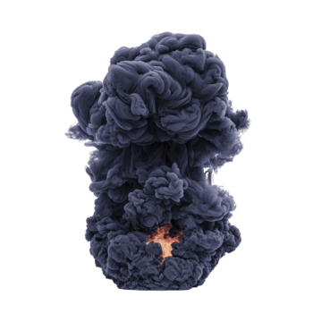 grande, dramático nube de oscuro fumar olas hacia arriba, con ardiente naranja resplandor sus base, creando sentido de intenso energía y movimienot. arremolinándose patrones fumar añadir dinámica y caótico sensación a escena png