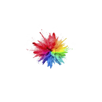 vibrant explosion of colorful powder splashes against transparency background, creating dynamic and energetic visual effect. burst features spectrum of colors including red, blue, green png