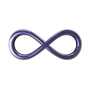 bild funktioner skinande, metallisk oändlighet symbol med slät, reflekterande yta, uppsättning mot enkel bakgrund. symbol elegant kurvor och glansig Avsluta skapa känsla av oändlighet och kontinuitet png