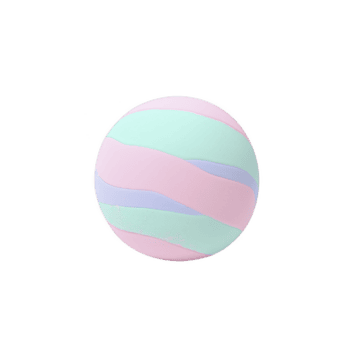 pastel colored rubber ball with swirling patterns in pink, blue, and green creates playful and whimsical appearance. smooth texture and vibrant colors make it visually appealing png