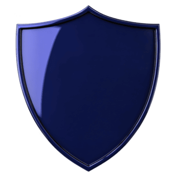 elegante, buio blu scudo con lucido finire, simboleggiante protezione e sicurezza, isolato su trasparenza sfondo. scudo riflessivo superficie Aggiunge moderno toccare png