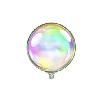 singolo iridescente sapone bolla galleggia contro trasparenza sfondo, visualizzazione spettro di colori. bolla superficie riflette luce, la creazione di ipnotizzante e delicato aspetto png