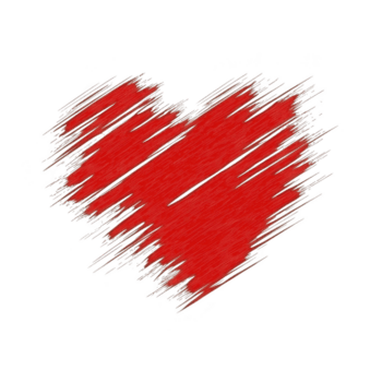 vibrerande röd hjärta är skissat med dynamisk, grov slag, skapande känsla av rörelse och passionen mot enkel bakgrund. konstnärlig stil förmedlar känsla och kreativitet png