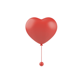 rosso cuore sagomato Palloncino galleggia delicatamente con corda Allegata, simboleggiante amore e celebrazione. lucido superficie riflette luce, aggiungendo allegro e festivo toccare png