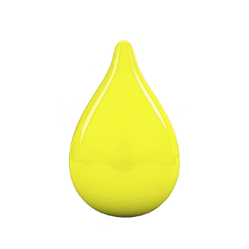 lustroso, brillante amarillo lágrima conformado objeto soportes en contra llanura fondo, exhibiendo sus suave y reflexivo superficie. vibrante color y pulcro diseño crear moderno y artístico impresión png