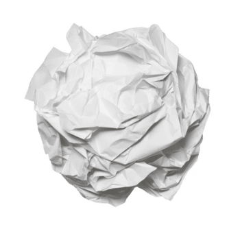 skrynkliga bit av vit papper isolerat på genomskinlighet bakgrund, visa upp textur och detalj. bild slingor enkelhet och ofullkomlighet av varje dag objekt png