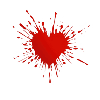 vivace rosso cuore con schizzato dipingere effetto crea dinamico e artistico espressione di amore e passione. grassetto design sta su contro trasparenza sfondo, simboleggiante intenso emozione png