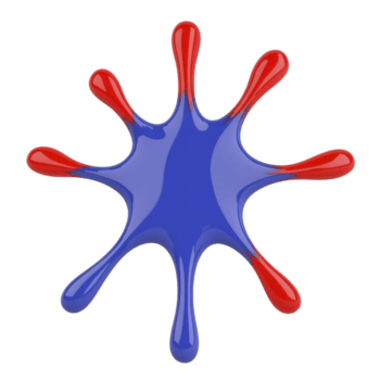 vivace spruzzo di blu e rosso dipingere crea astratto starburst forma, evocando creatività e energia. lucido struttura e dinamico modulo rendere esso visivamente Impressionante png