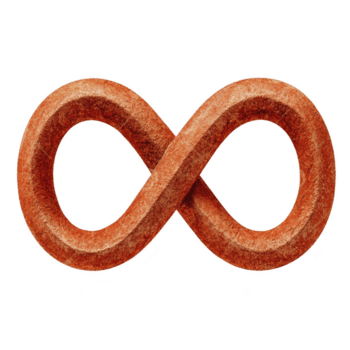 trä- oändlighet symbol med slät textur och värma brun Färg, representerar evighet och kontinuitet. symbol är isolerat på genomskinlighet bakgrund, betona dess form png