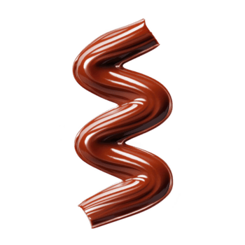 Strudel von glänzend Schokolade Soße Formen glatt, glänzend Zickzack- Muster gegen Transparenz Hintergrund, präsentieren es ist Reich Textur und verlockend Aussehen png