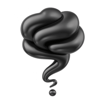 vorticoso nero Fumo nube le forme domanda marchio forma, simboleggiante mistero e curiosità. liscio, lucido struttura Aggiunge moderno e astratto sentire per Immagine png