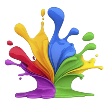 vivace spruzzo di colorato dipingere nel rosso, giallo, blu, verde, e viola crea energico e dinamico visivo effetto. dipingere appare per essere nel movimento, formatura astratto e artistico modello png