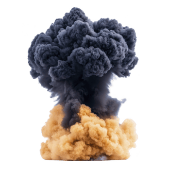 drammatico esplosione di buio e arancia Fumo crea Impressionante visivo effetto, evocando senso di energia e intensità. ondeggiante nuvole modulo intricato modelli contro trasparente sfondo png