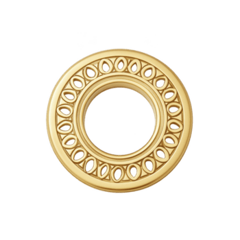 redondo, oro decorativo anillo con intrincado negro lágrima patrones rodea centro, creando elegante y lujoso diseño png