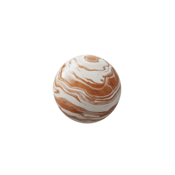 Spherical object with swirling brown and white patterns resembling planet or marble, isolated on transparency background. design is abstract and artistic png