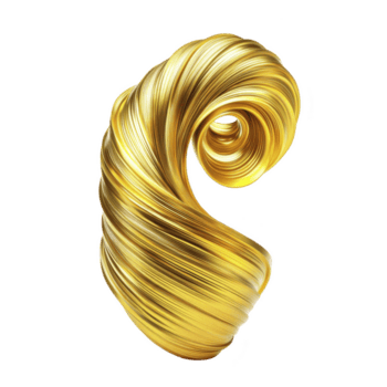 tourbillonnant, abstrait d'or sculpture avec brillant métallique finir, ressembler tordu ruban ou vague, isolé sur transparence Contexte. conception est élégant et dynamique png